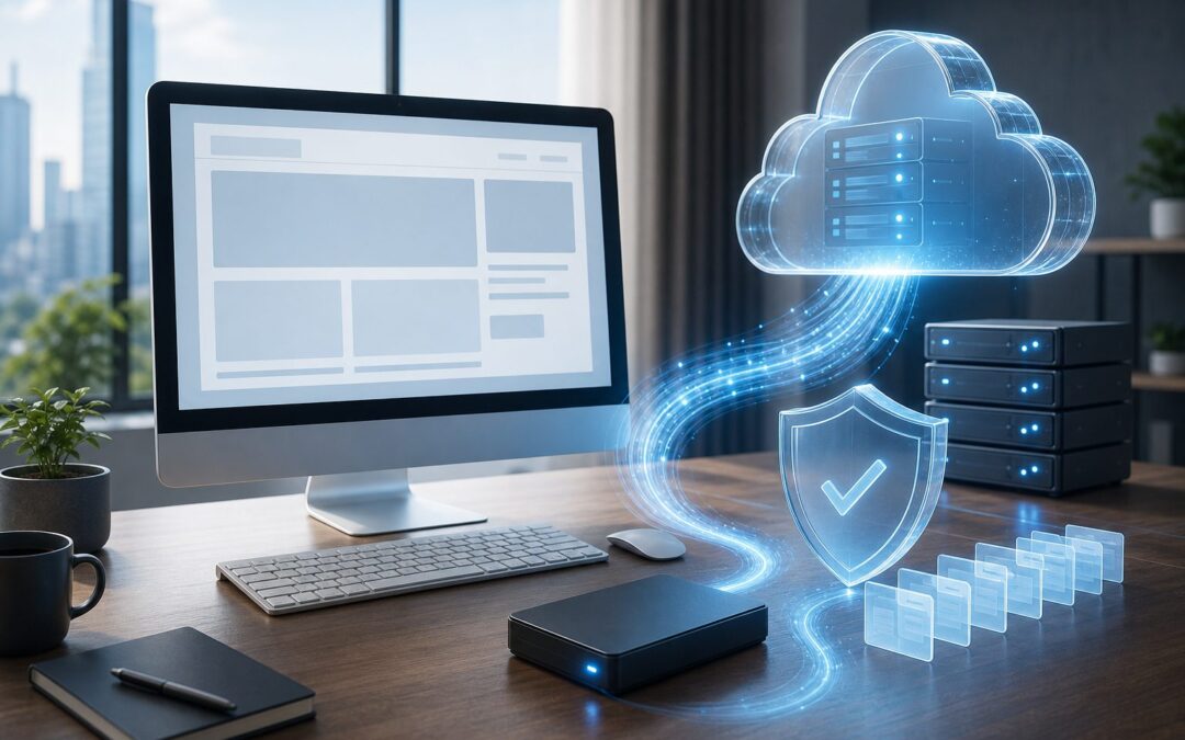 WordPress backup files and database being saved to secure cloud storage
